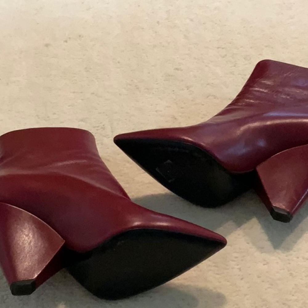 Saint Laurent Red Booties Sz 38 - Picture 5 of 7